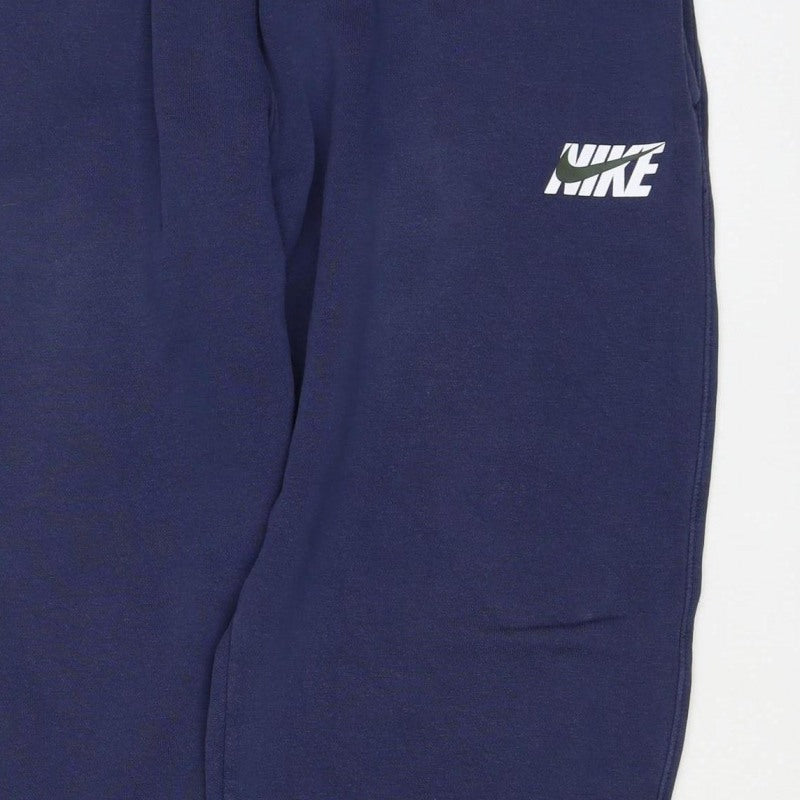 Nike Men’s Blue M Jogger Sweatpants Elastic Waist Pockets Logo