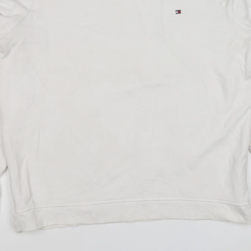Tommy Hilfiger Men’s White M Crew Neck Logo Pullover Sweatshirt