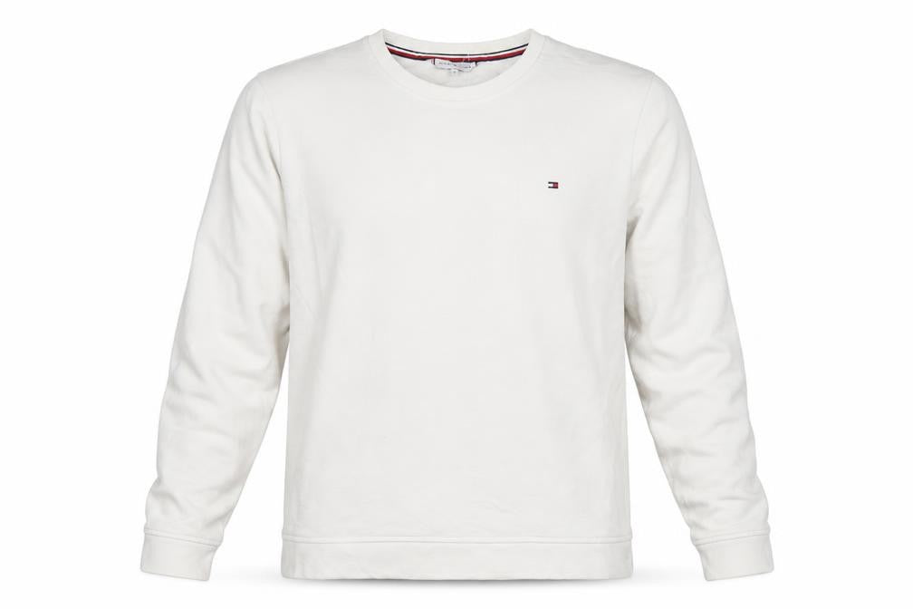 Tommy Hilfiger Men’s White M Crew Neck Logo Pullover Sweatshirt