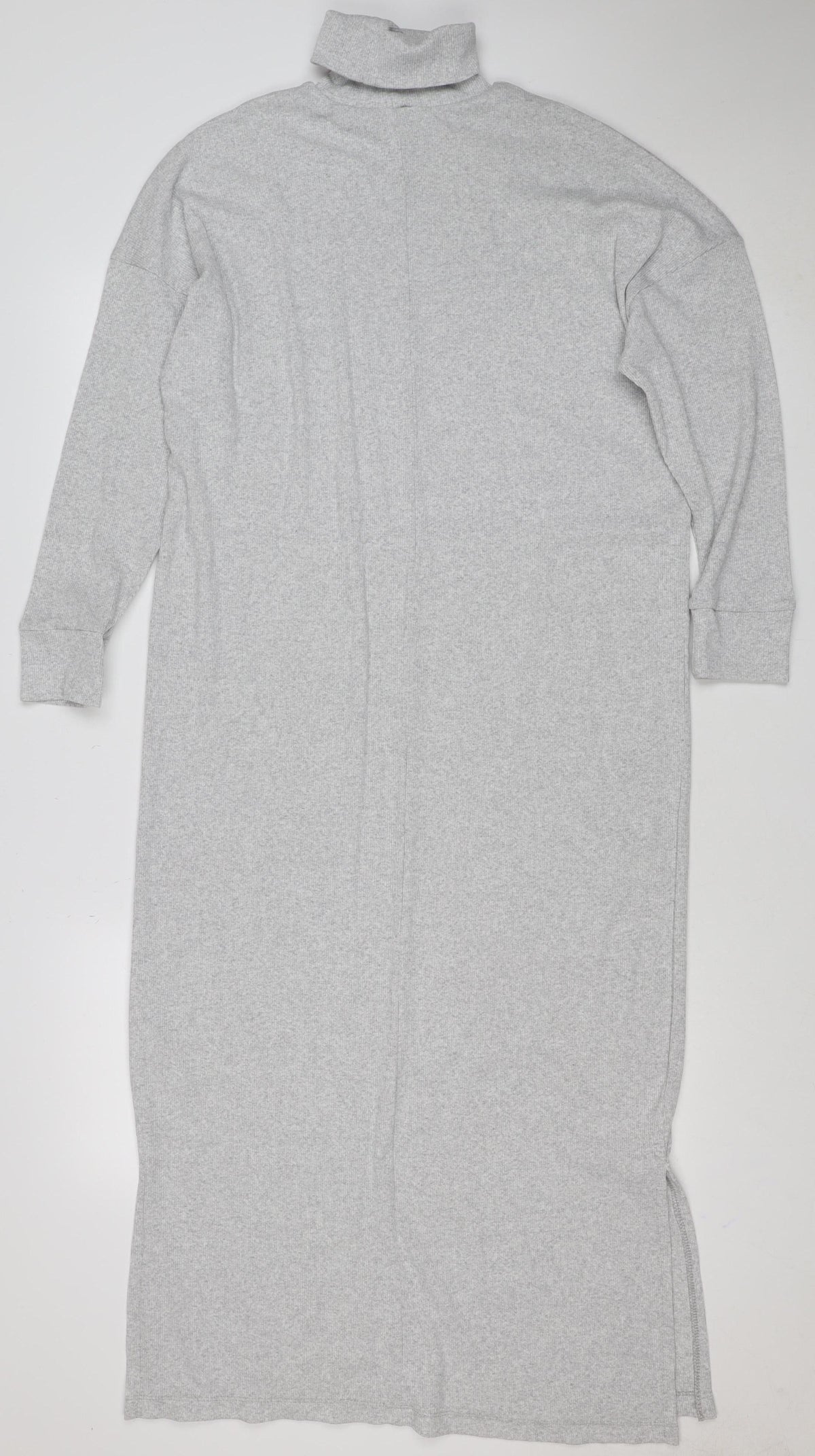 Boohoo Women Grey Knit Roll Neck Long Sleeve Jumper Dress UK 8