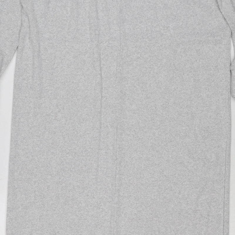 Boohoo Women Grey Knit Roll Neck Long Sleeve Jumper Dress UK 8