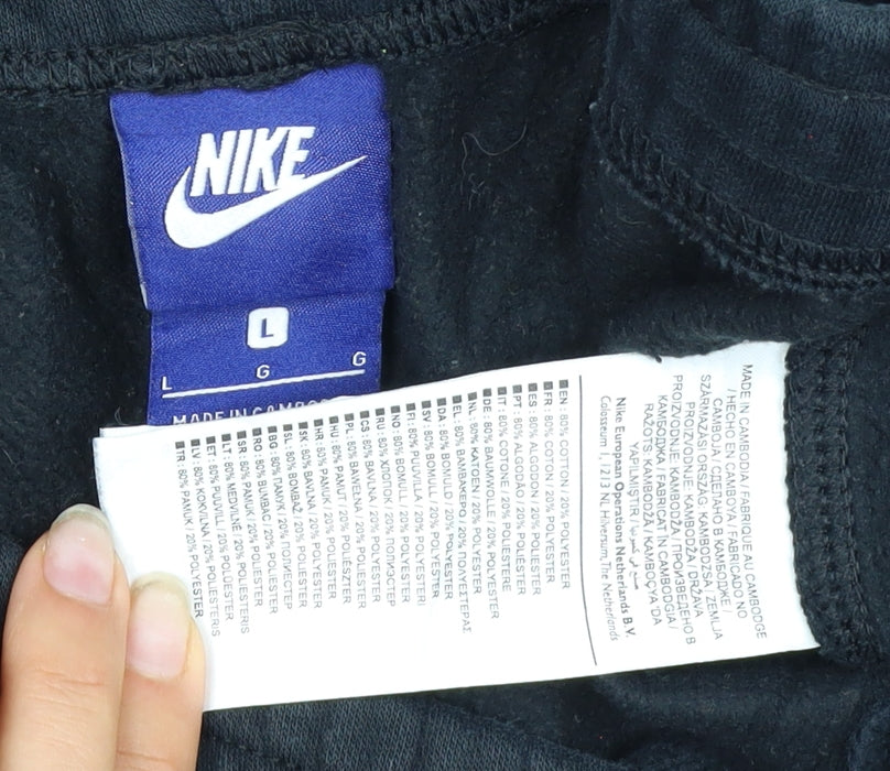 Nike Mens Black L Jogger Sweatpants Cotton Blend Gym Training
