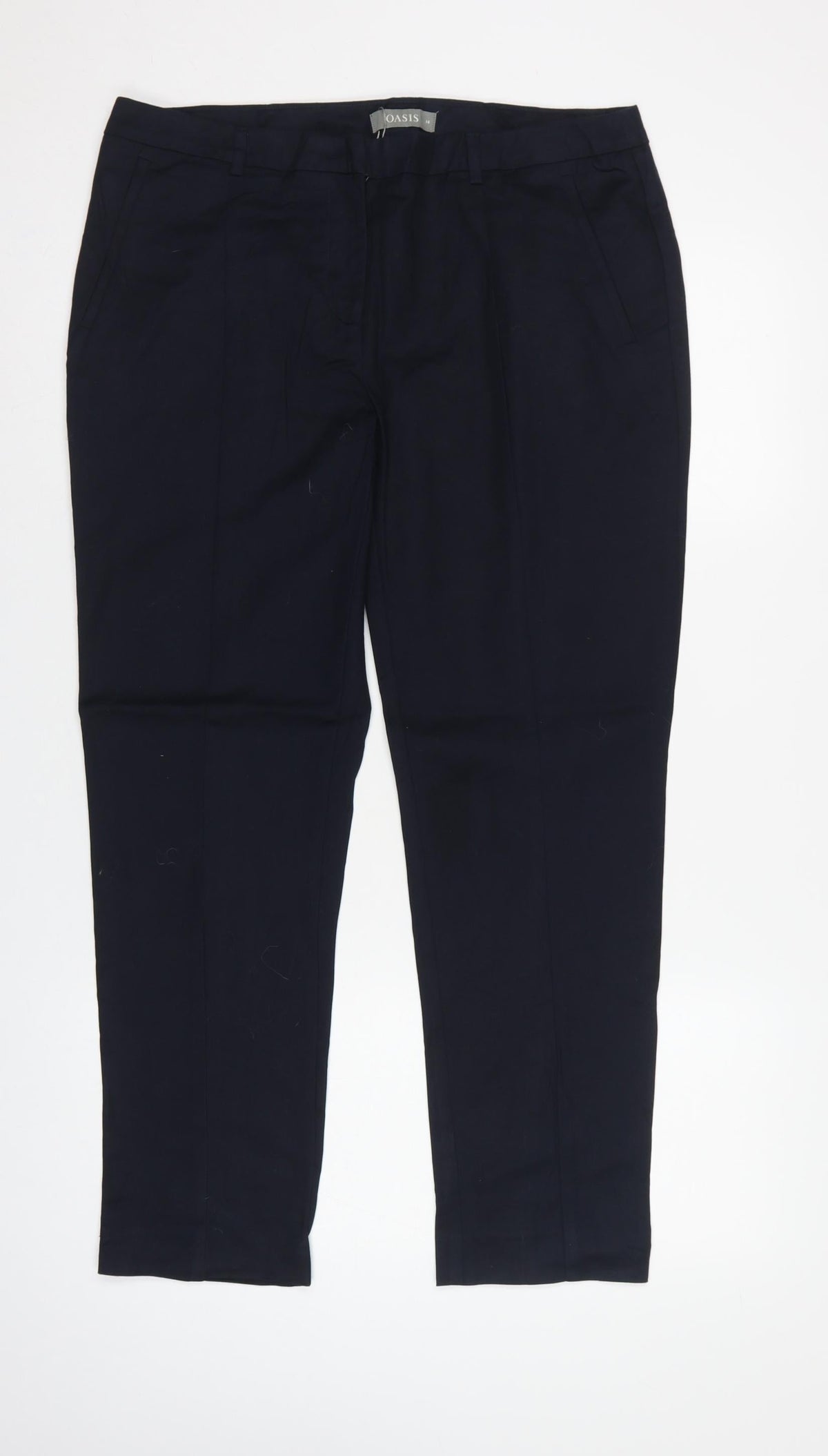 Oasis Women’s Navy Blue Size 14 Tailored Tapered Work Trousers