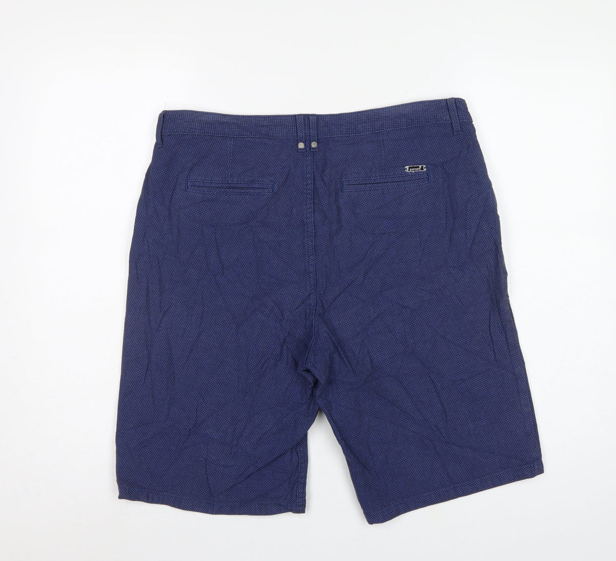 Marks & Spencer Per Una Women Blue UK 16 Bermuda Cotton Stretch Shorts