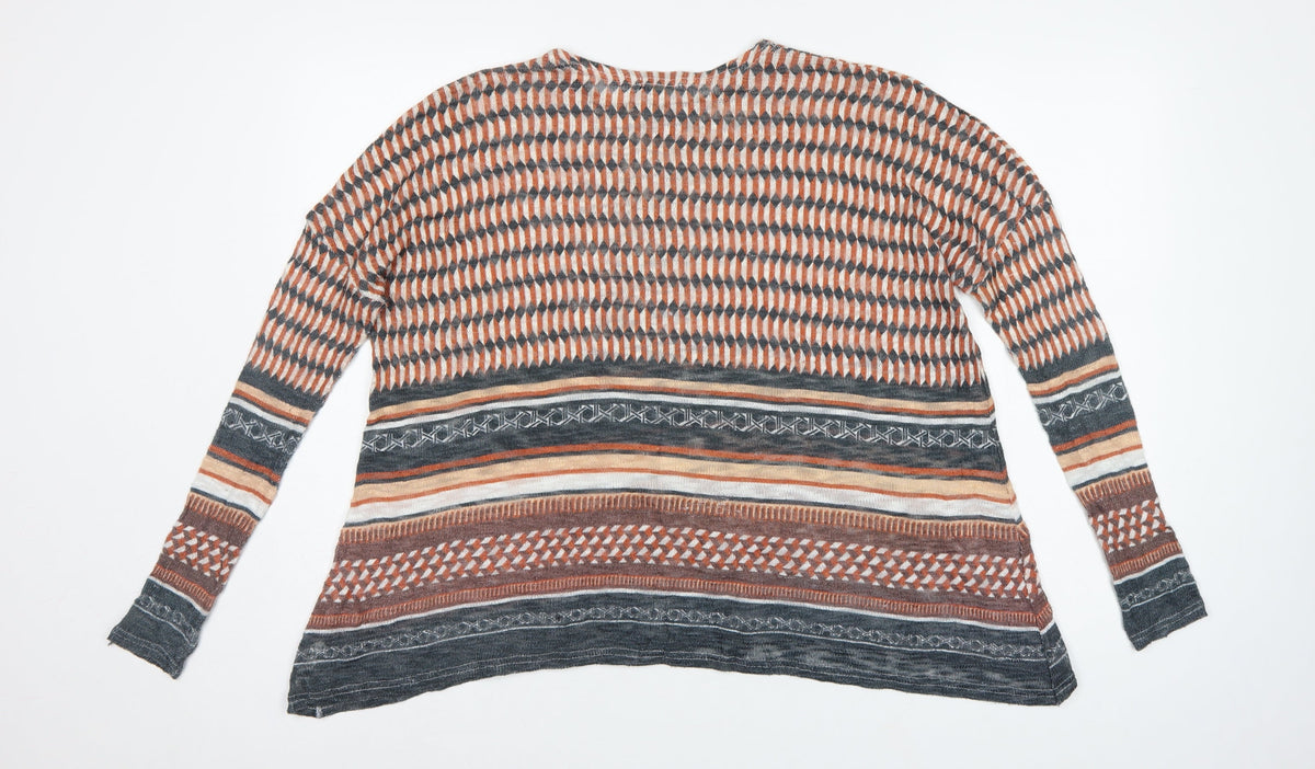 River Island Women Multicoloured Size 6 Aztec Geometric Knit Jumper