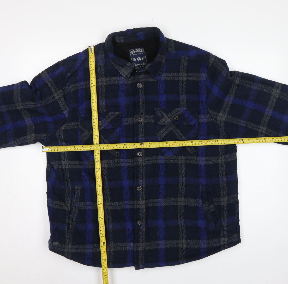 Tokyo Laundry Men’s Blue Check Flannel Padded Jacket XL
