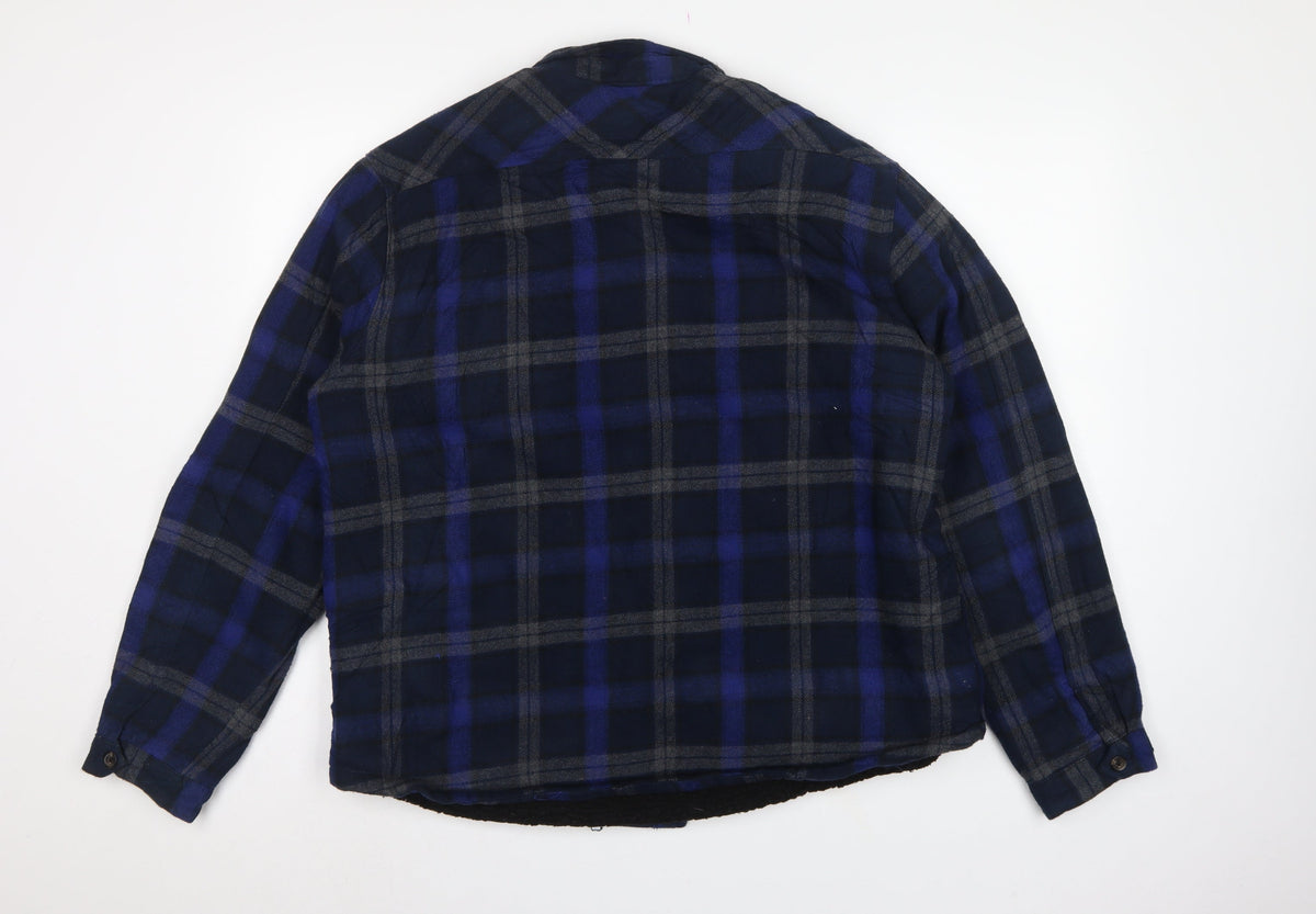 Tokyo Laundry Men’s Blue Check Flannel Padded Jacket XL