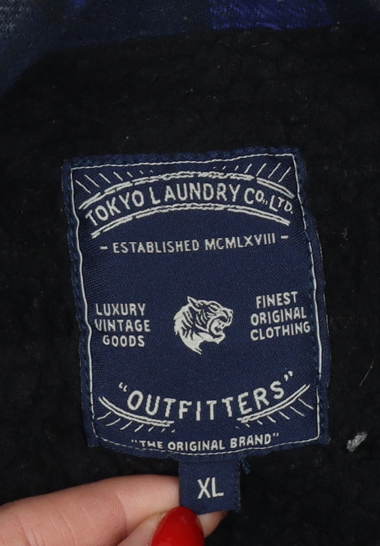 Tokyo Laundry Men’s Blue Check Flannel Padded Jacket XL