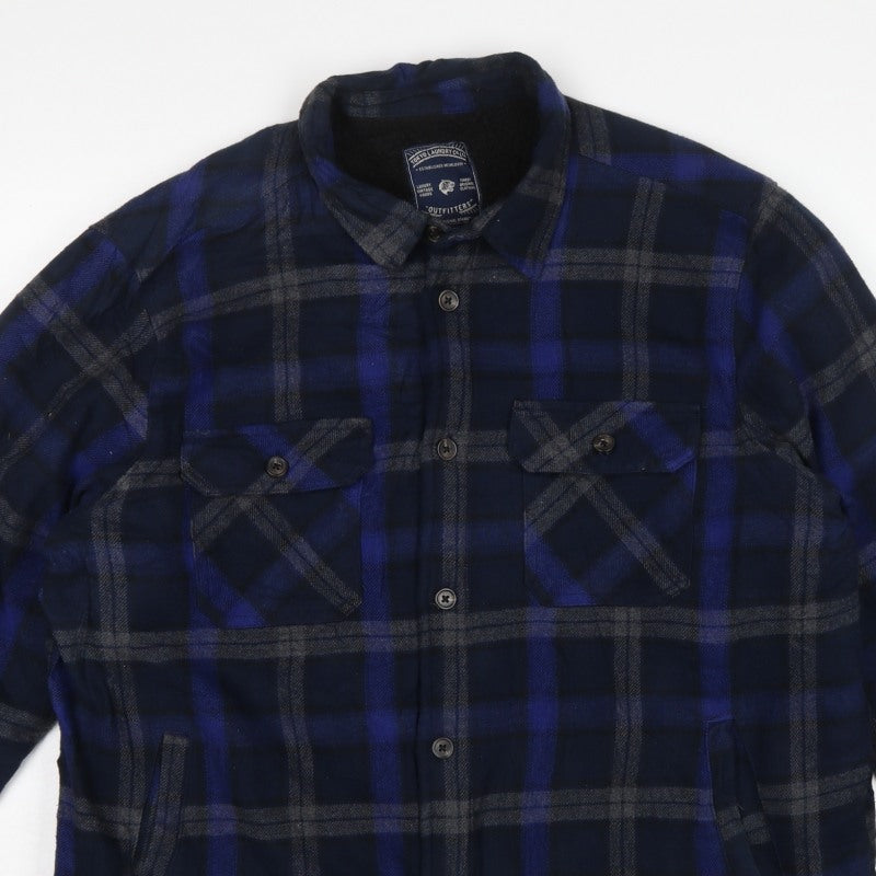 Tokyo Laundry Men’s Blue Check Flannel Padded Jacket XL