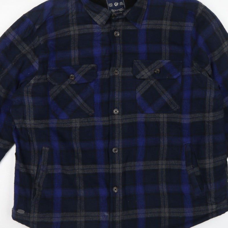 Tokyo Laundry Men’s Blue Check Flannel Padded Jacket XL