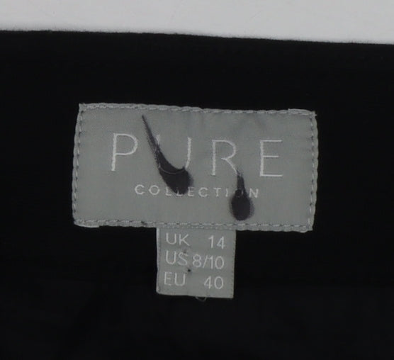 Pure Collection Women’s Black UK 14 Knee Length Pencil Skirt