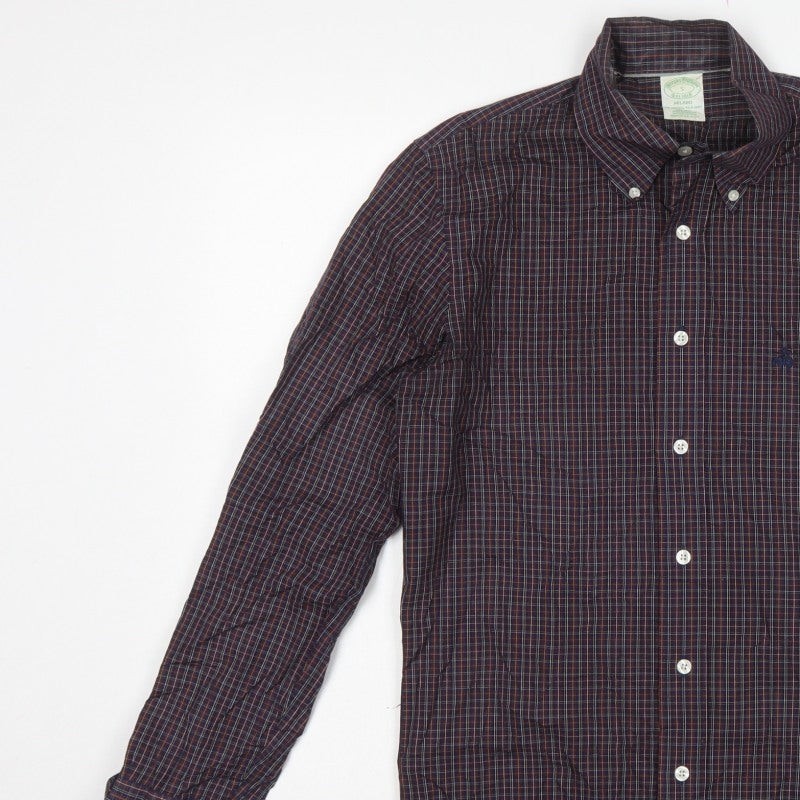 Brooks Brothers Men’s Multicoloured Check Slim S Milano Cotton Shirt