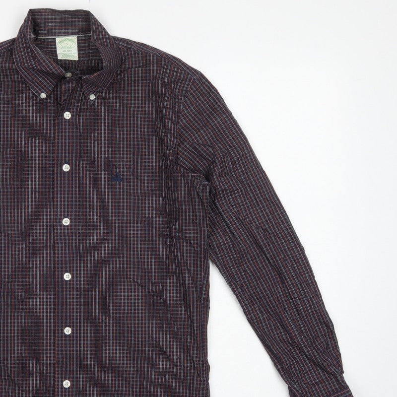 Brooks Brothers Men’s Multicoloured Check Slim S Milano Cotton Shirt