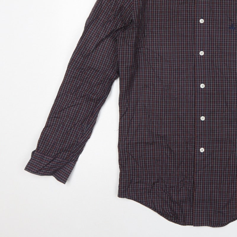 Brooks Brothers Men’s Multicoloured Check Slim S Milano Cotton Shirt