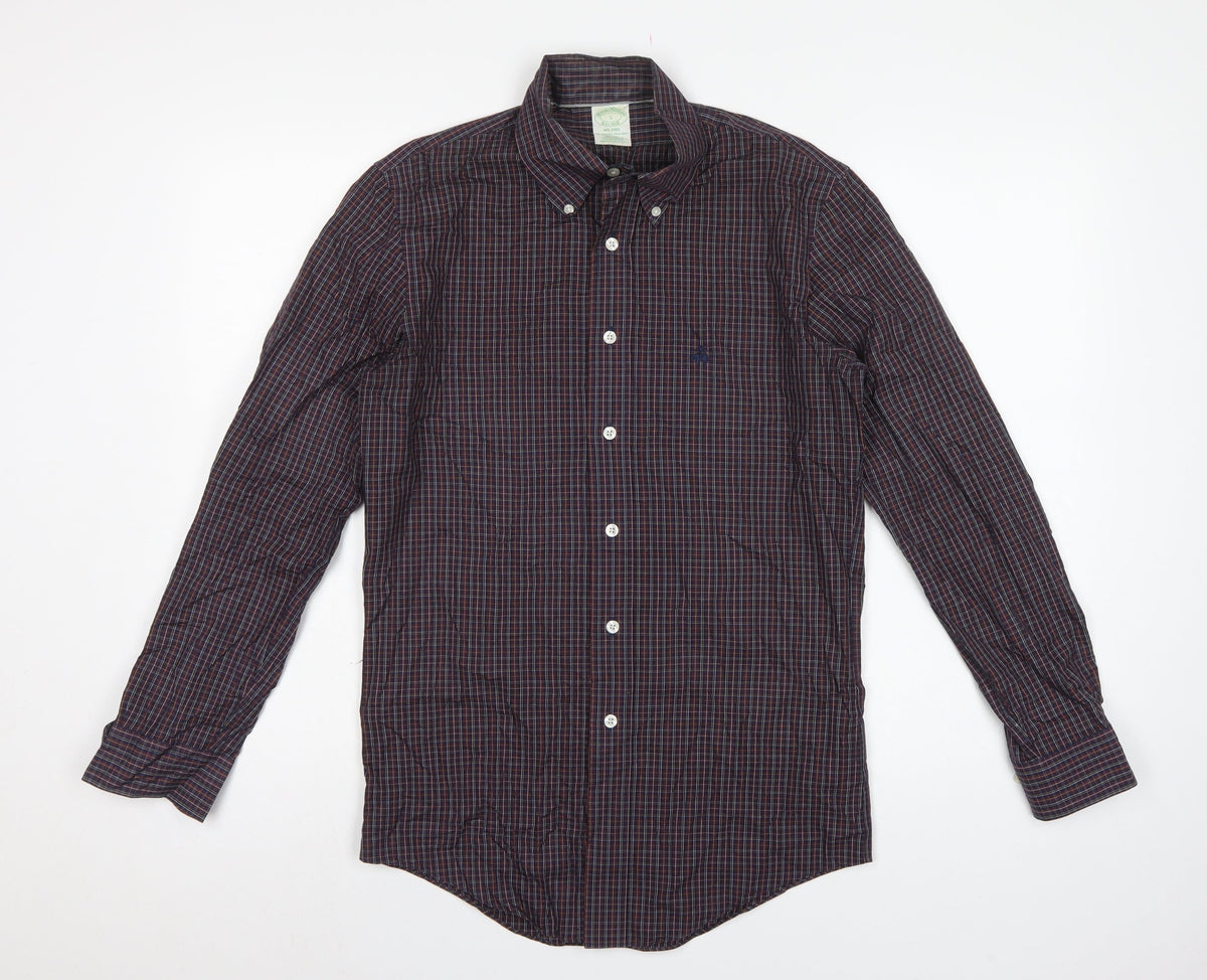 Brooks Brothers Men’s Multicoloured Check Slim S Milano Cotton Shirt