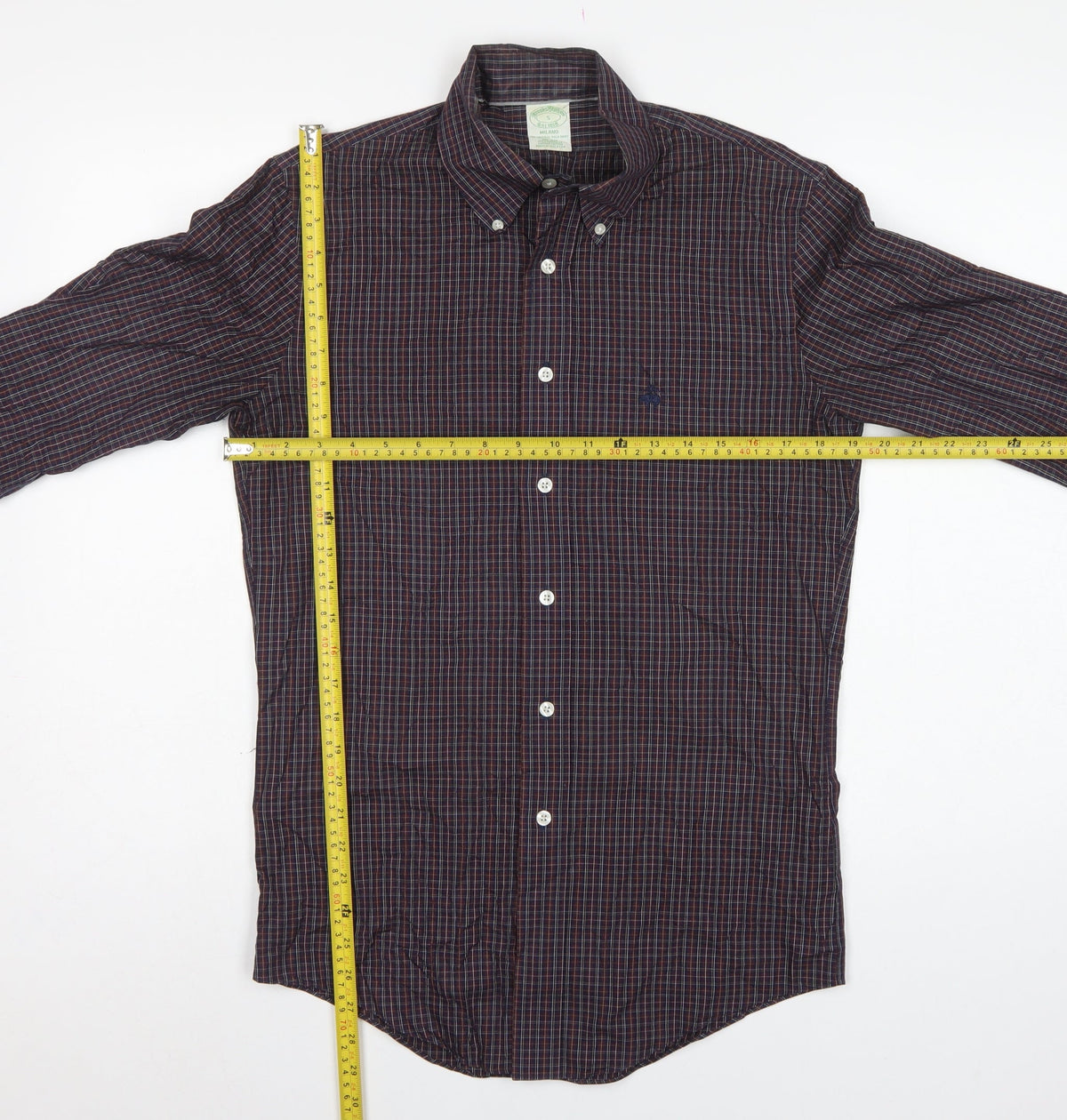 Brooks Brothers Men’s Multicoloured Check Slim S Milano Cotton Shirt