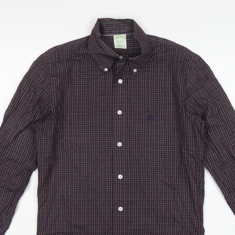 Brooks Brothers Men’s Multicoloured Check Slim S Milano Cotton Shirt