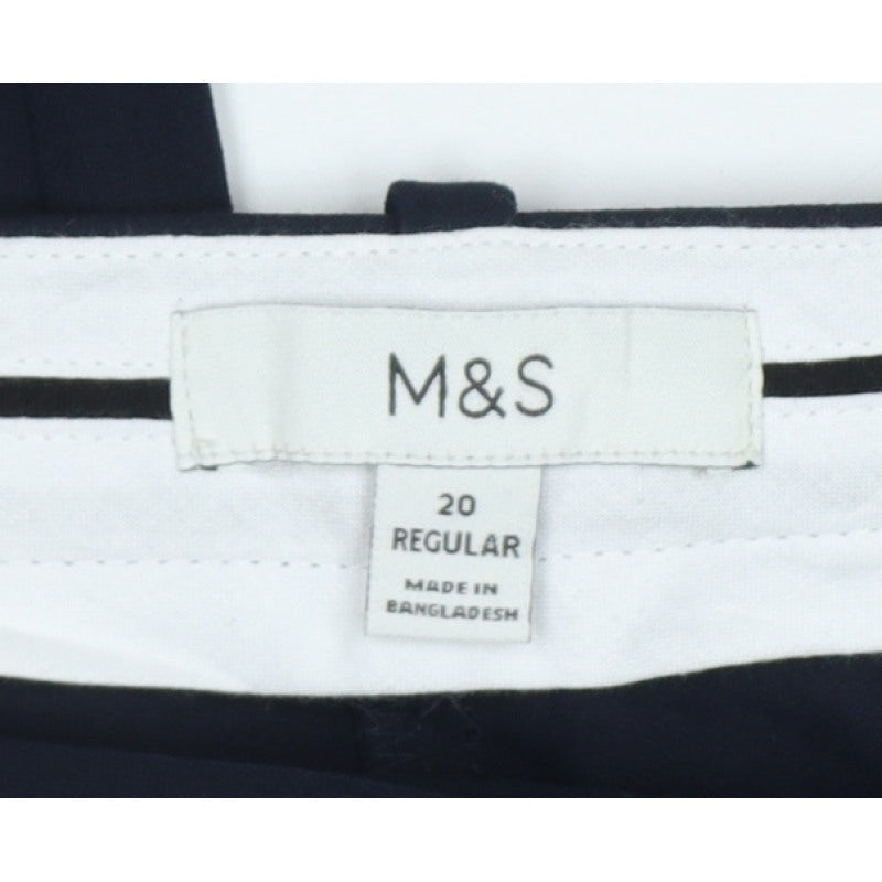 Marks and Spencer Women Dark Navy Size 20 Regular Tailored Trousers