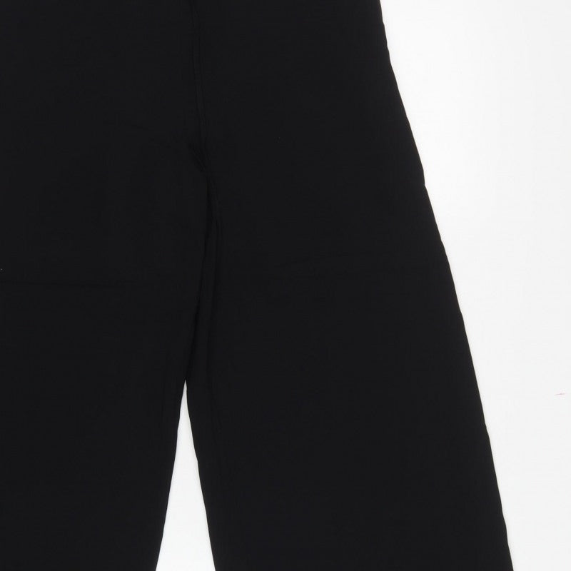 Marks and Spencer Women's Black UK 10 Wide-Leg Pull-On Trousers
