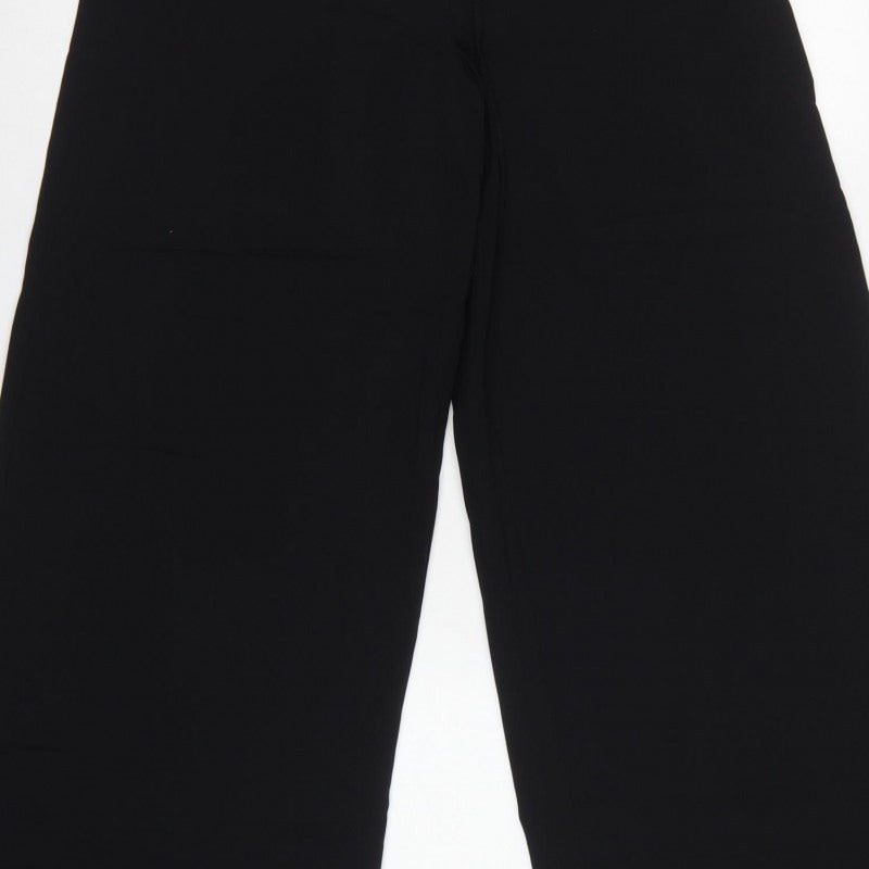 Marks and Spencer Women's Black UK 10 Wide-Leg Pull-On Trousers