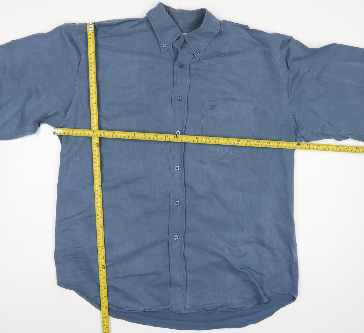 Farah Men’s Blue L Long Sleeve Button-Up Pocket Shirt