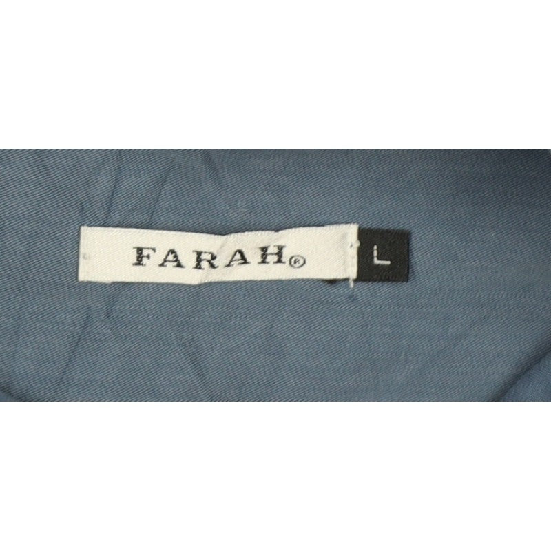 Farah Men’s Blue L Long Sleeve Button-Up Pocket Shirt