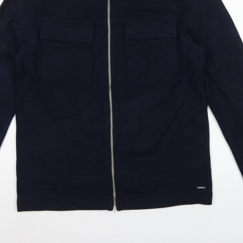 Autograph Men’s Blue S Utility Zip Cotton Stretch Twill Jacket