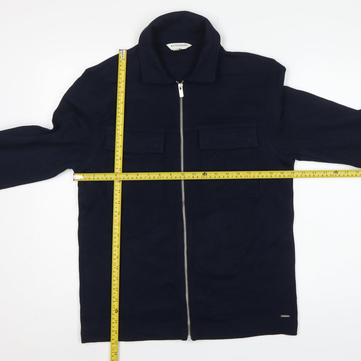 Autograph Men’s Blue S Utility Zip Cotton Stretch Twill Jacket