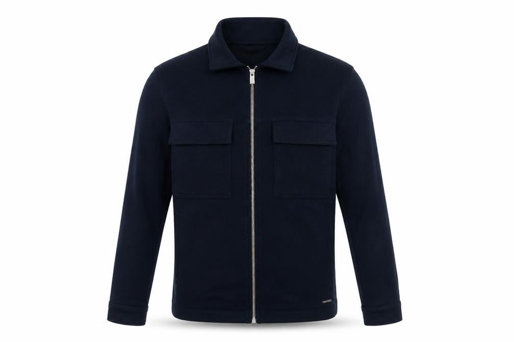 Autograph Men’s Blue S Utility Zip Cotton Stretch Twill Jacket