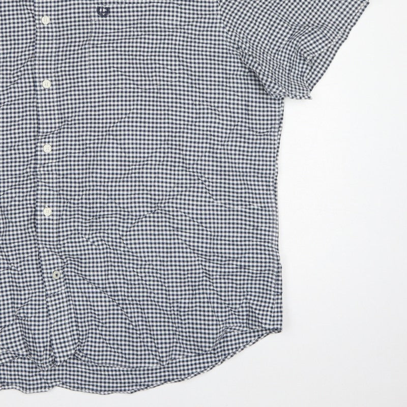 Lincoln Men's Blue Check 2XL Short Sleeve Button-Up Shirt