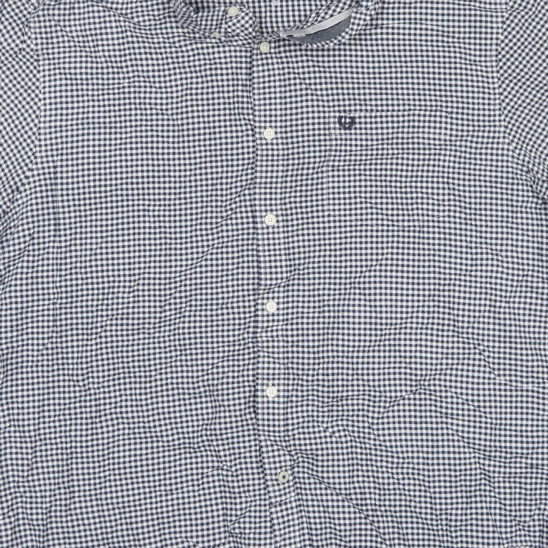 Lincoln Men's Blue Check 2XL Short Sleeve Button-Up Shirt