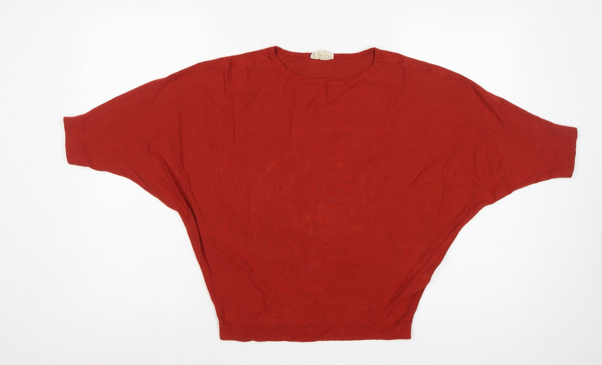 Phase Eight Women Red Size S Oversized Dolman Sleeve Knit T-Shirt