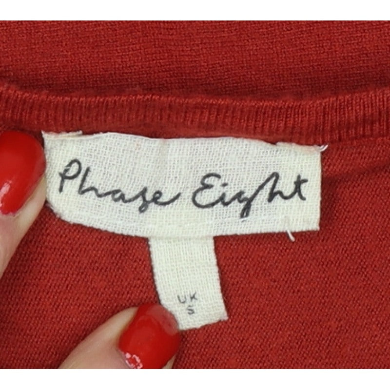 Phase Eight Women Red Size S Oversized Dolman Sleeve Knit T-Shirt