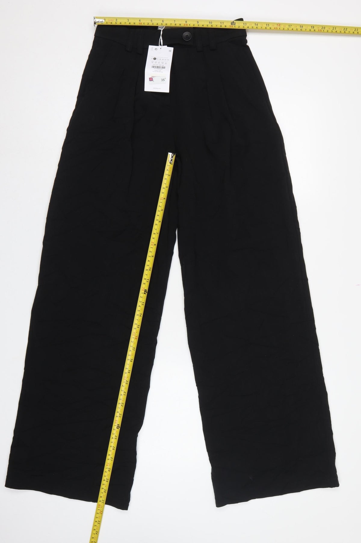 Bershka Women’s Black UK 6 High Rise Wide Leg Tailored Trousers