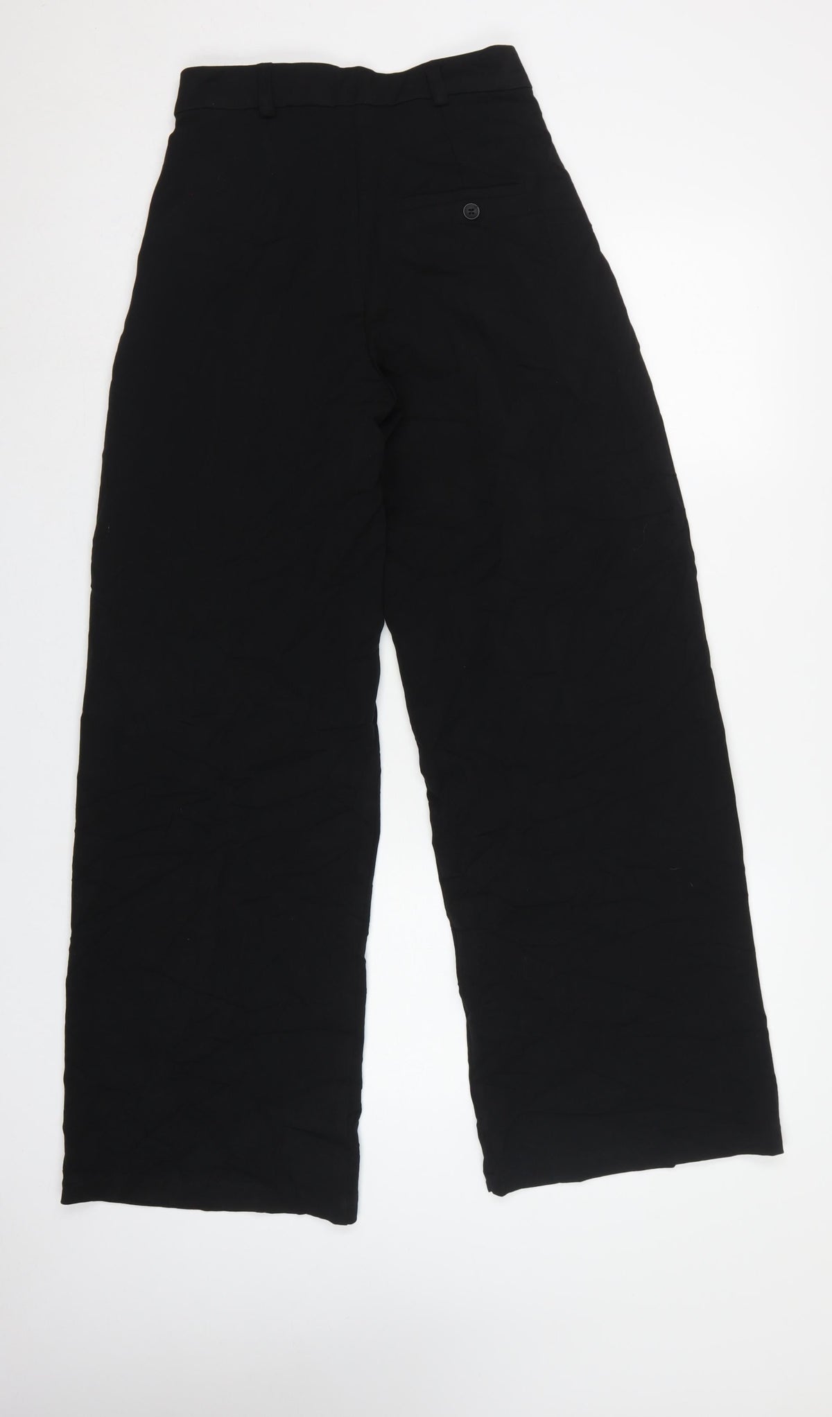 Bershka Women’s Black UK 6 High Rise Wide Leg Tailored Trousers