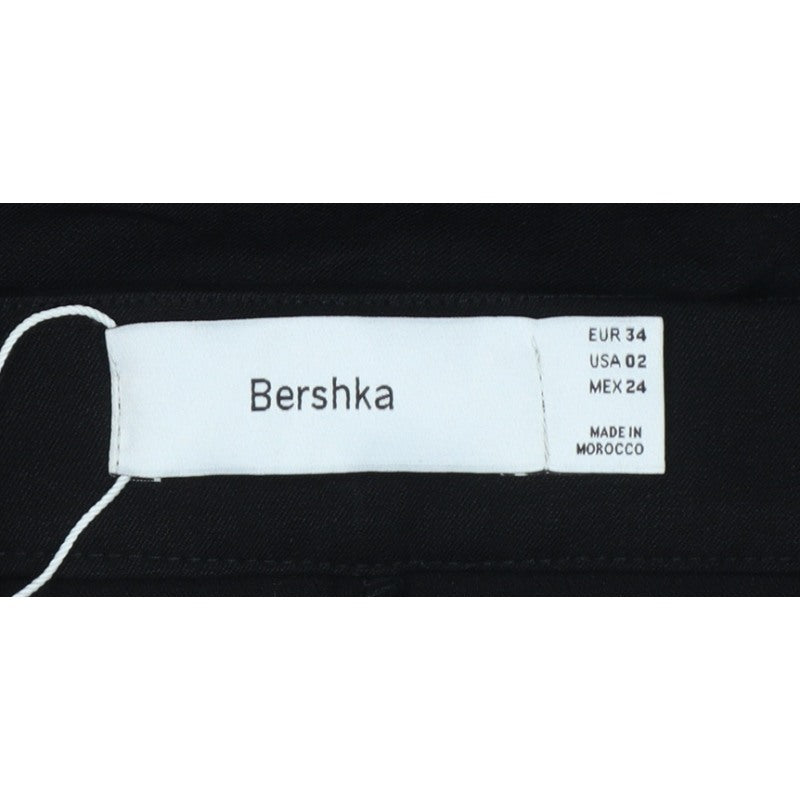 Bershka Women’s Black UK 6 High Rise Wide Leg Tailored Trousers