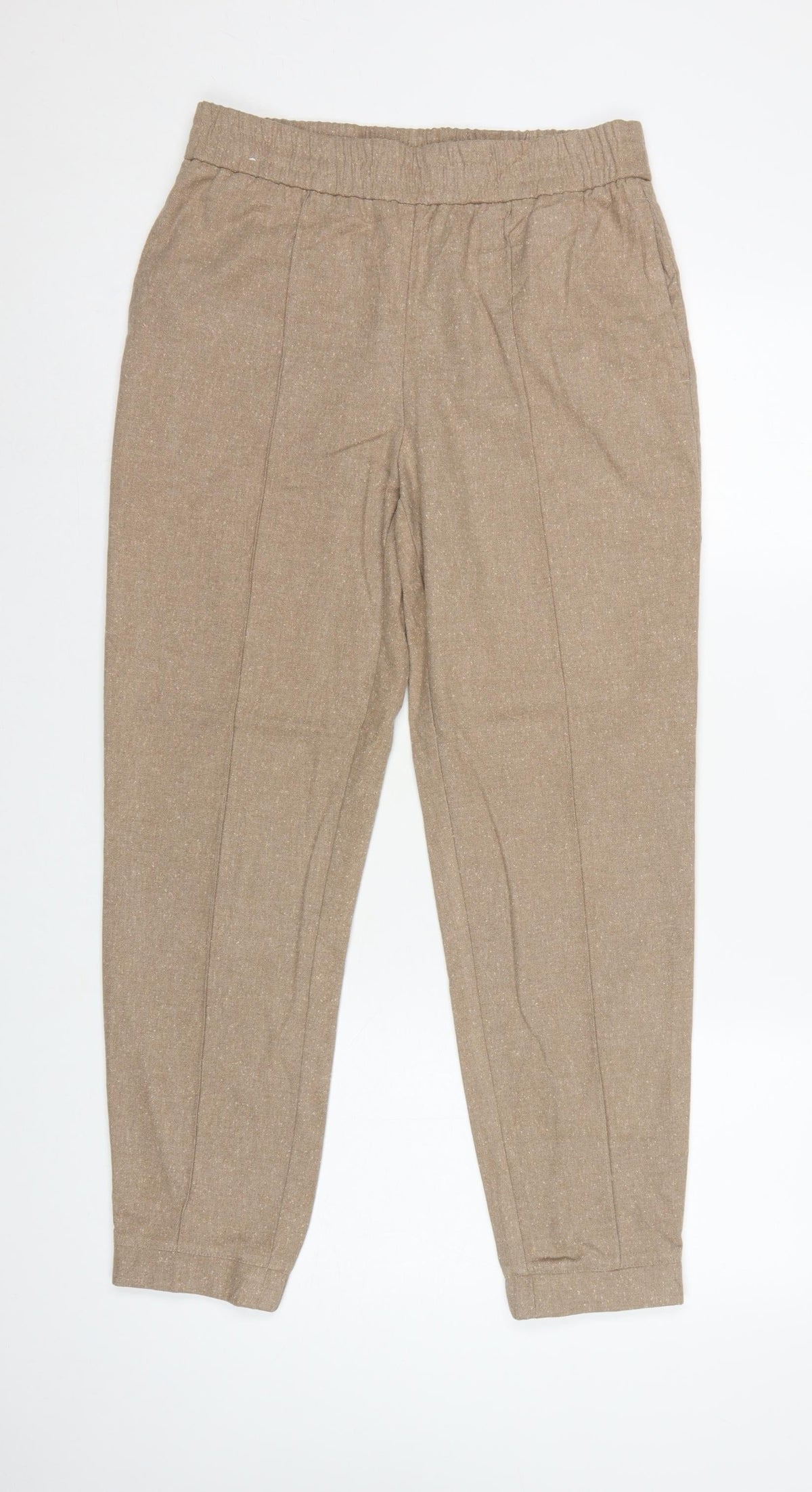 Next Women’s Beige Tall UK 8 Tapered Elastic Waist Jogger Trousers