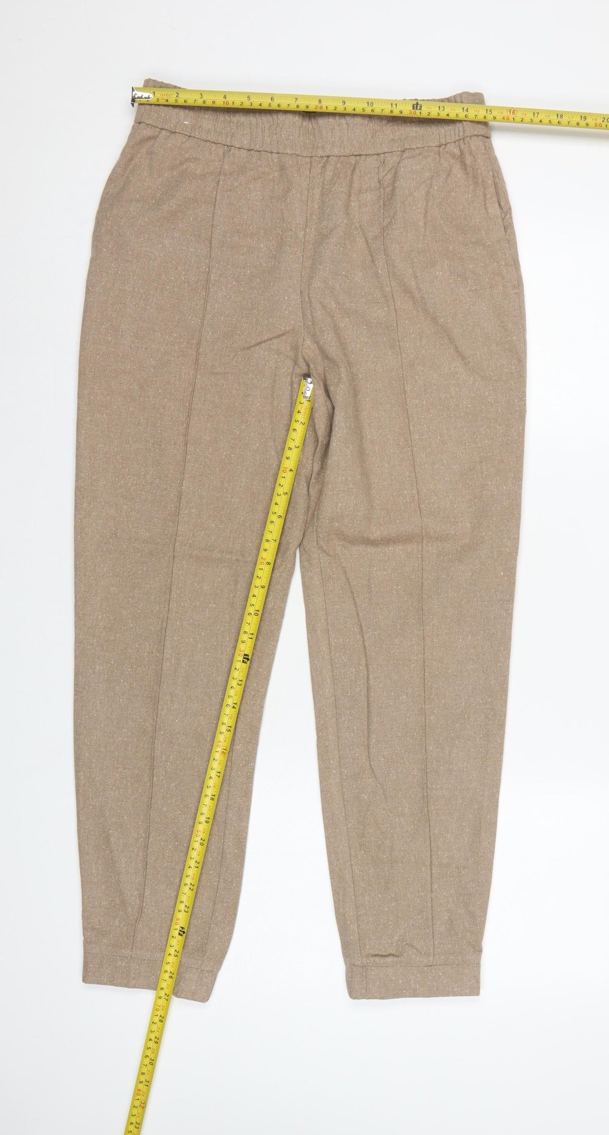 Next Women’s Beige Tall UK 8 Tapered Elastic Waist Jogger Trousers