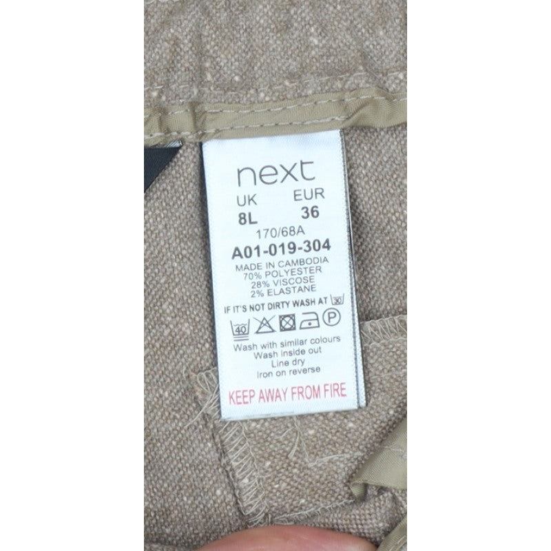 Next Women’s Beige Tall UK 8 Tapered Elastic Waist Jogger Trousers