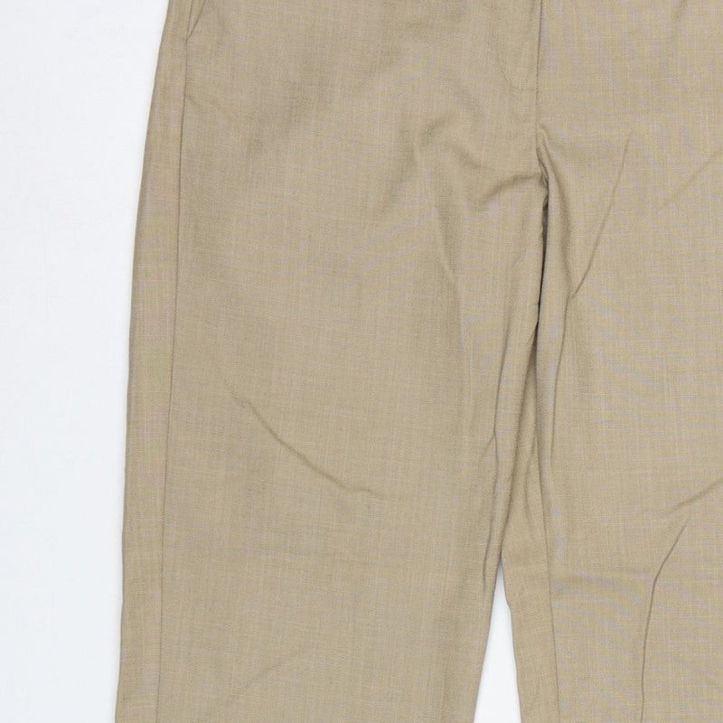 Marks and Spencer Women Beige UK 10 Freya Relaxed Straight Trousers