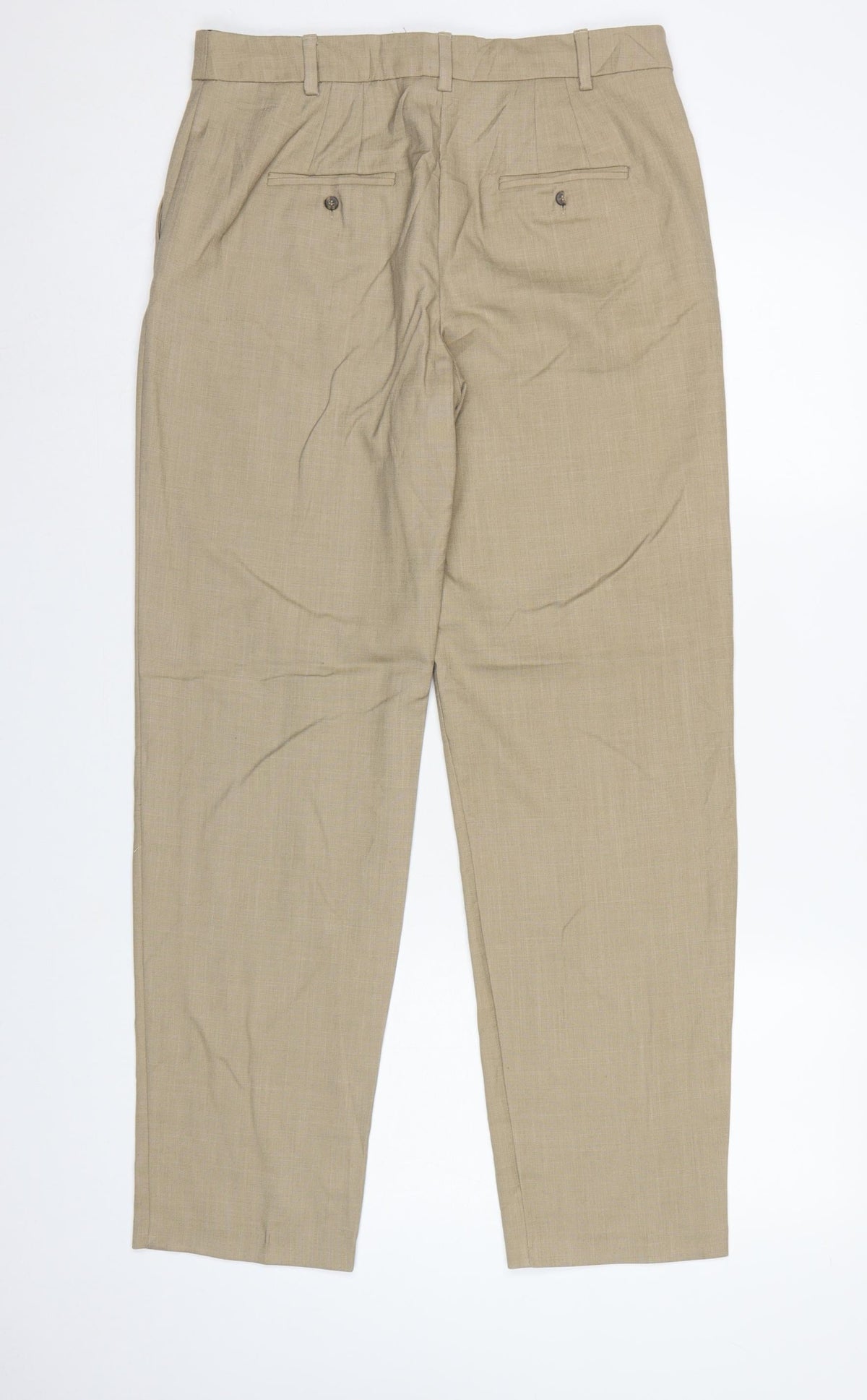 Marks and Spencer Women Beige UK 10 Freya Relaxed Straight Trousers