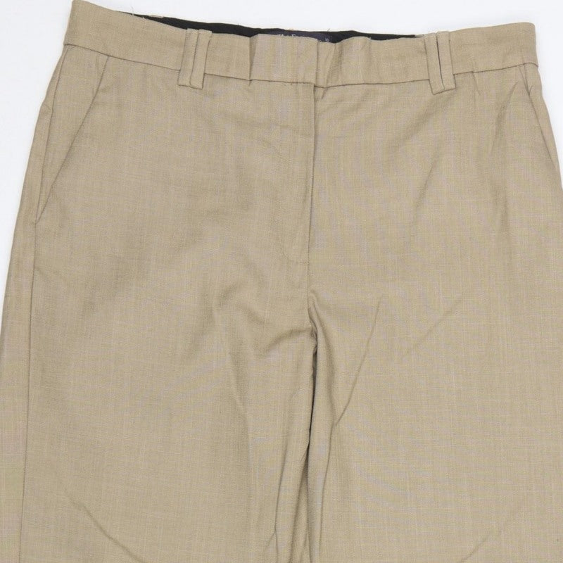 Marks and Spencer Women Beige UK 10 Freya Relaxed Straight Trousers
