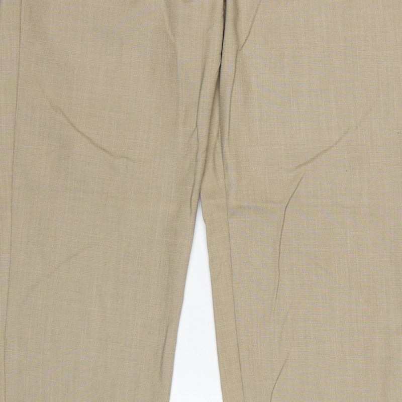 Marks and Spencer Women Beige UK 10 Freya Relaxed Straight Trousers