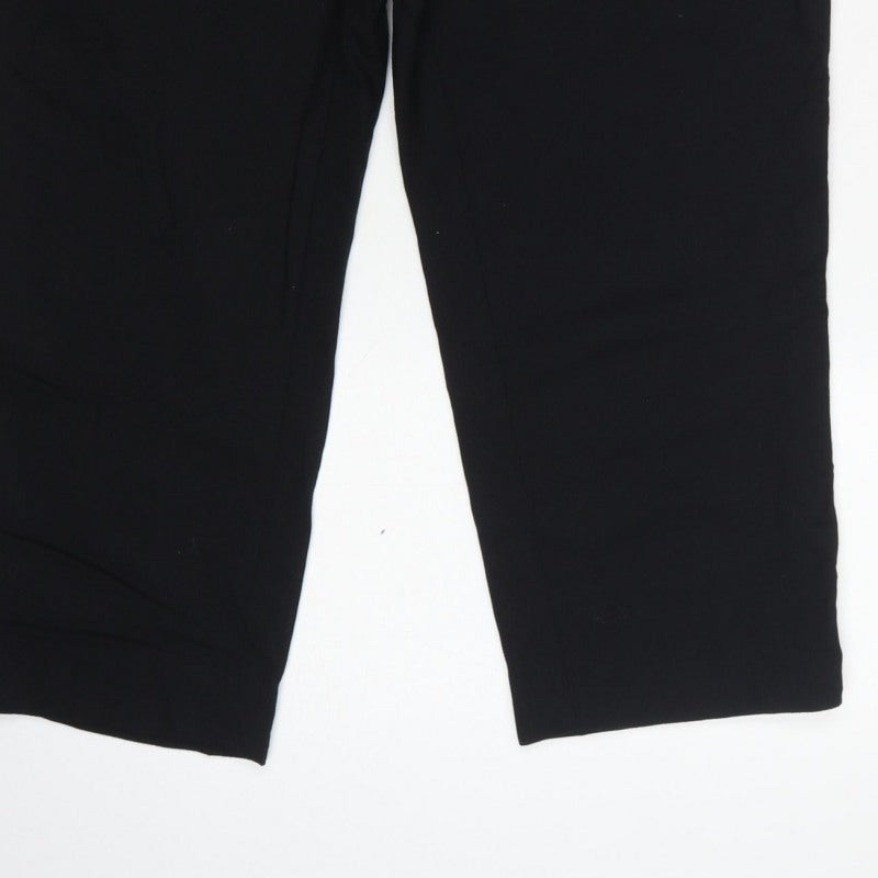 Jaeger Women Black UK 16 Wool Tailored Tapered Dress Trousers