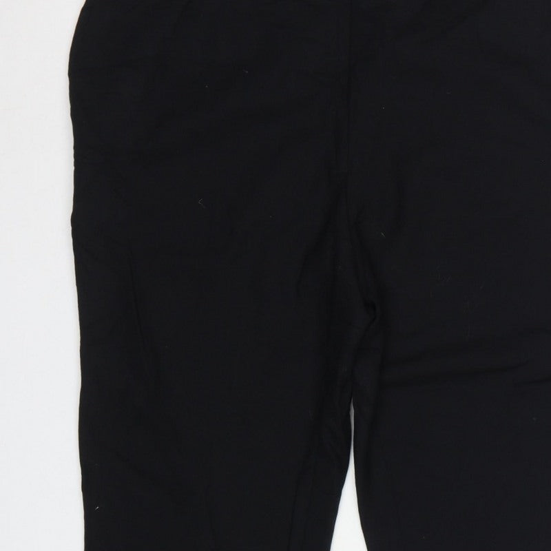 Jaeger Women Black UK 16 Wool Tailored Tapered Dress Trousers