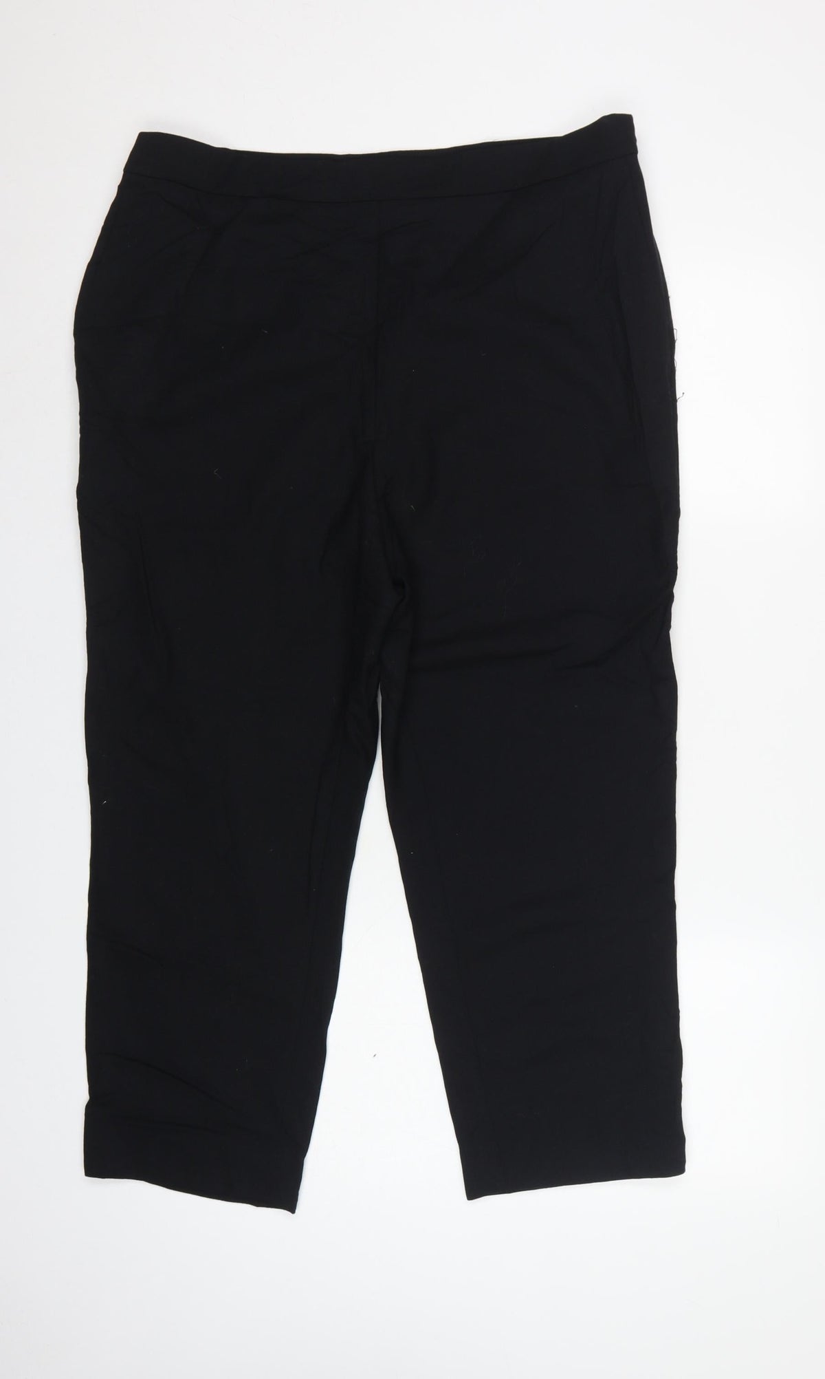 Jaeger Women Black UK 16 Wool Tailored Tapered Dress Trousers