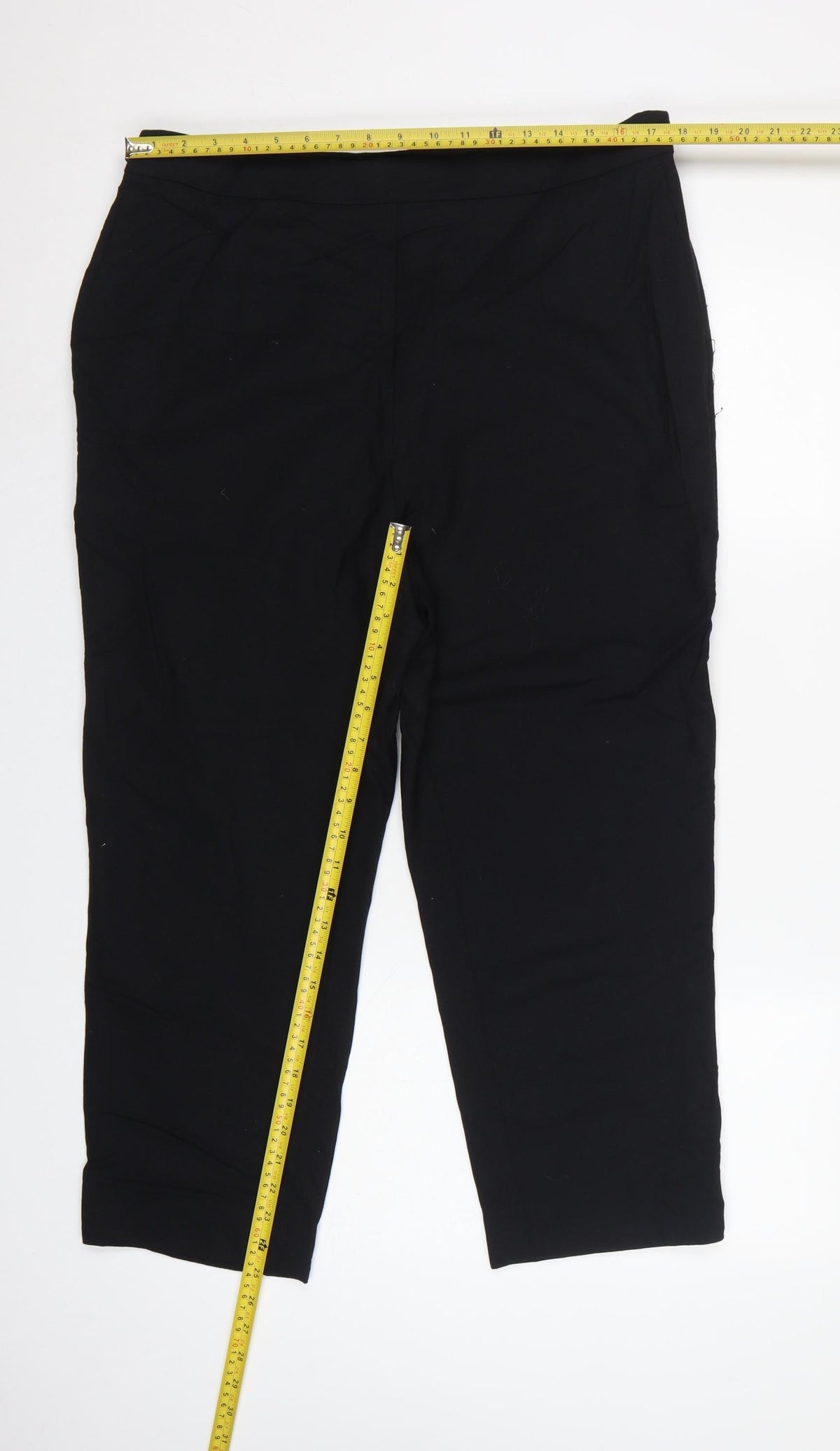 Jaeger Women Black UK 16 Wool Tailored Tapered Dress Trousers