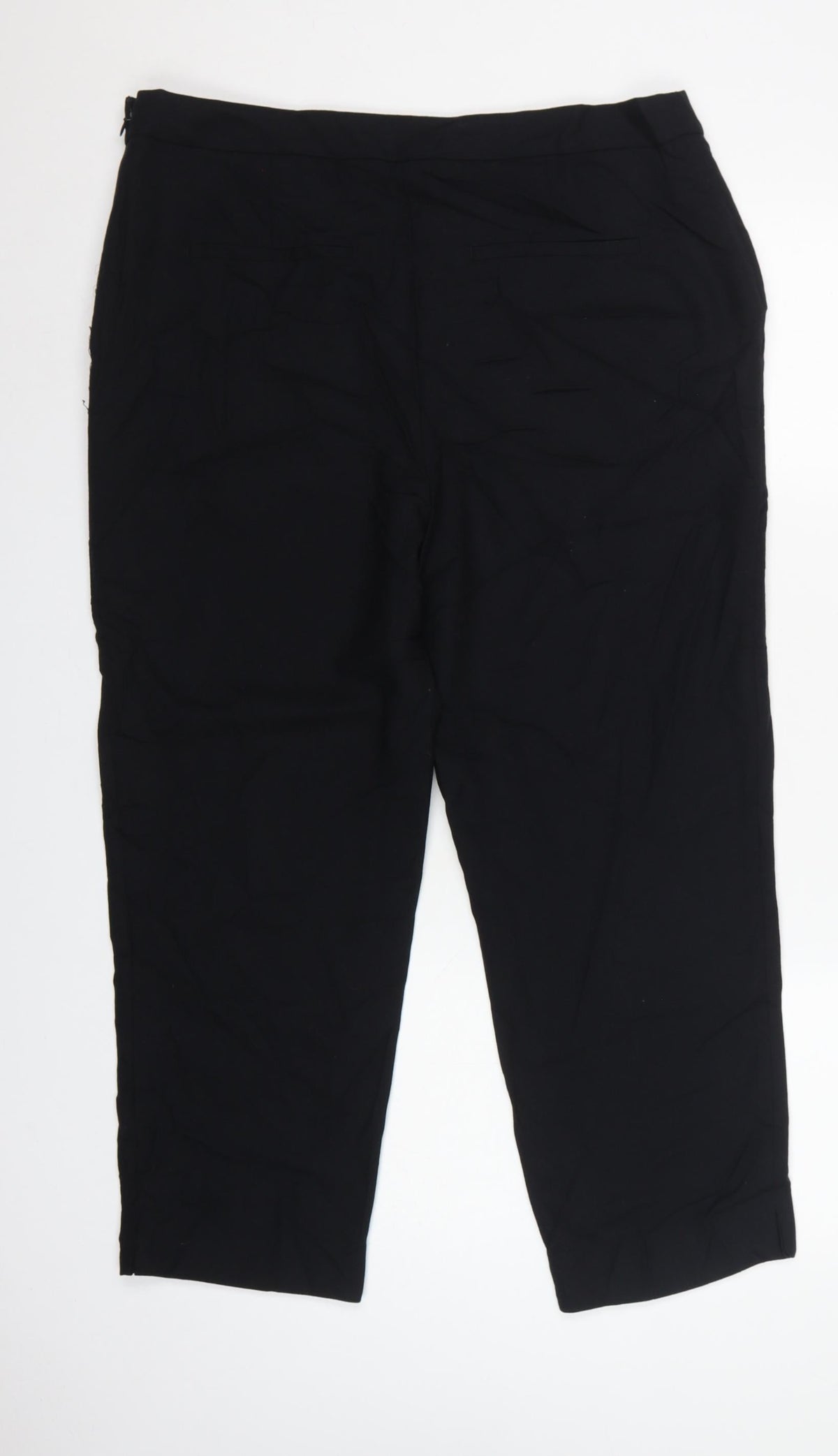 Jaeger Women Black UK 16 Wool Tailored Tapered Dress Trousers