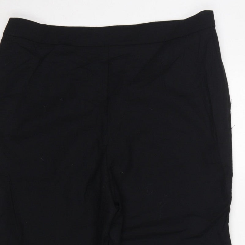 Jaeger Women Black UK 16 Wool Tailored Tapered Dress Trousers