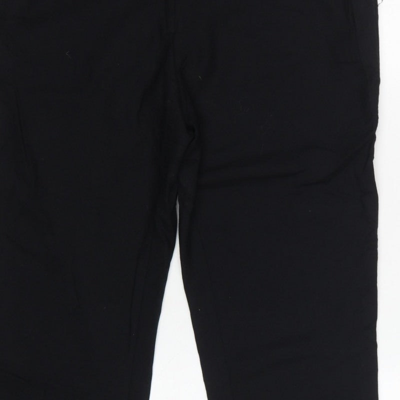 Jaeger Women Black UK 16 Wool Tailored Tapered Dress Trousers